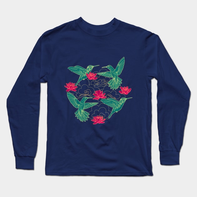 Hummingbirds Long Sleeve T-Shirt by Lyara Costa